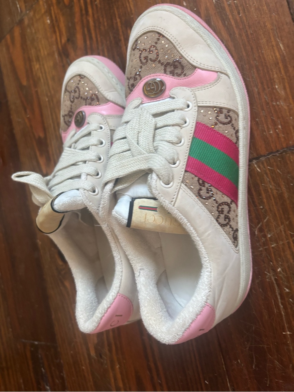 Gucci - GG Crystal-Embellished Canvas Sneakers